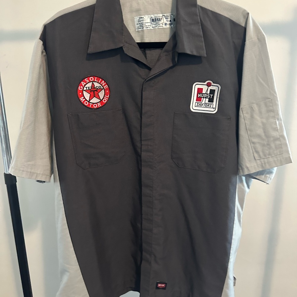 Gray and Black Men's Work Shirt